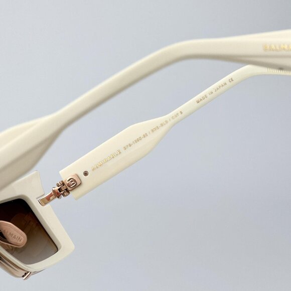 Balmain ADMIRABLE BPS-130C-52 Men BRAND NEW Sunglasses Titanium Gold Bone Brown - Picture 9 of 12